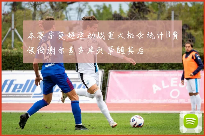 本赛季英超运动战重大机会统计B费领衔谢尔基多库列紧随其后